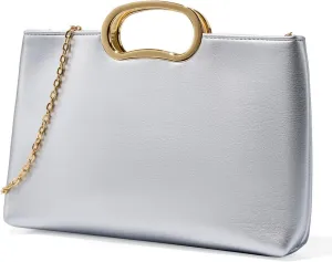 Clutch Purses for Women Cut Out Handle Clutch PU Leather Evening Bag Elegant Purse for Women Formal Wedding Party