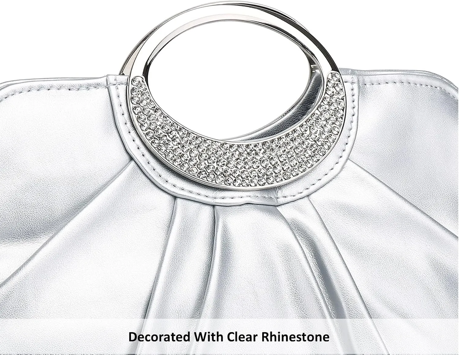 Clutch Purses for Women Elegant Pleated Evening Bag Fashion PU Leather Purse for Prom Cocktail Wedding