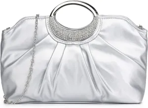 Clutch Purses for Women Elegant Pleated Evening Bag Fashion PU Leather Purse for Prom Cocktail Wedding