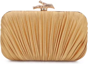 Clutch Purses for Women Evening Bag Pleated Clutch Bag with Chain for Wedding Party