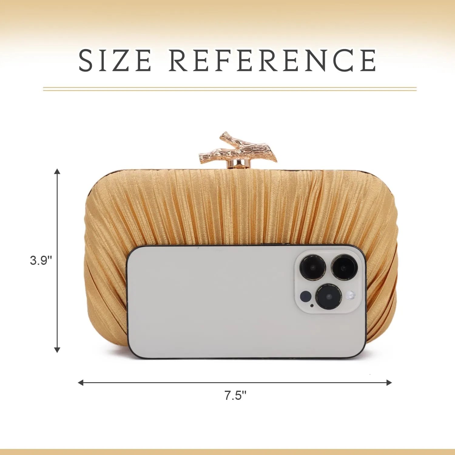 Clutch Purses for Women Evening Bag Pleated Clutch Bag with Chain for Wedding Party
