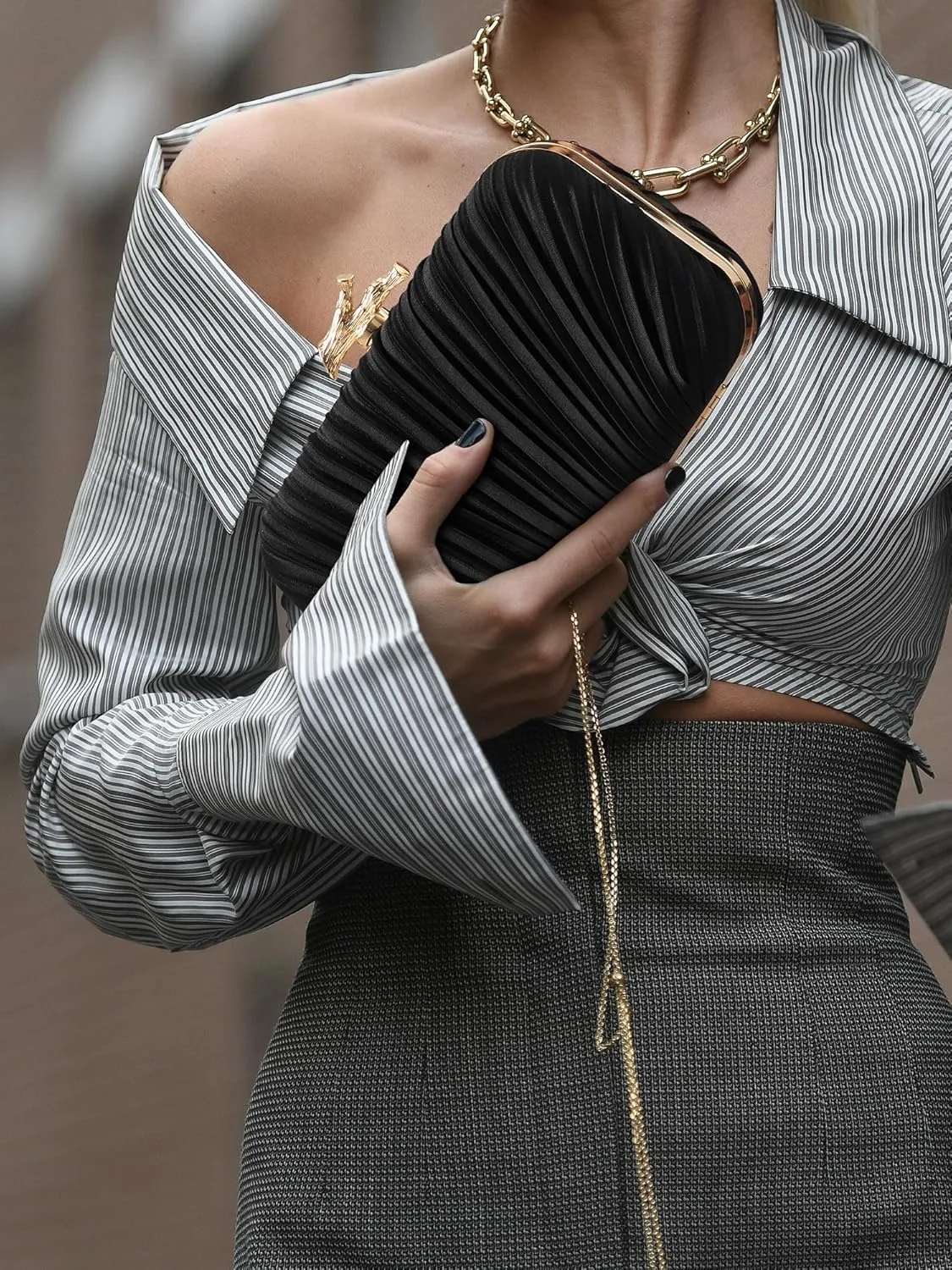 Clutch Purses for Women Evening/Wedding Chic Woven Bag Formal PU Leather Purse Designer Handbags for Women