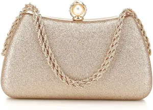 Clutch Purses for Women Shiny Wedding Silver Clutch Cross Body Bag Purses with Chain,Wedding Prom Party Club