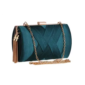 CM-BG122517 Women Elegant Stylish Cross Tassels Evening Clutch Bag (Available in 5 colors)