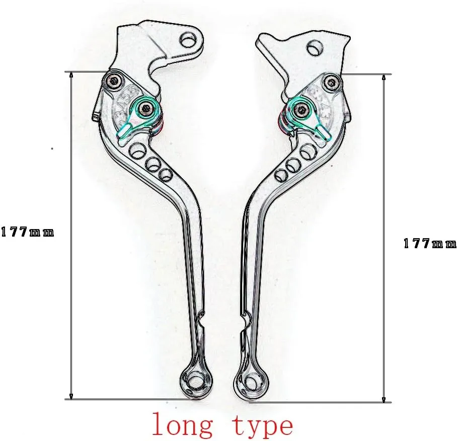 CNC Clutch Brake Levers Fit for RE Interceptor INT650 Continental GT 650 / Scram 411 2022-2023 / GT 535 2013-2018 Long Adjustable Silver