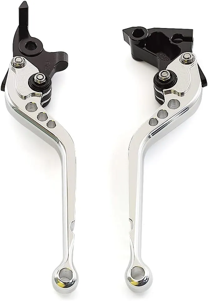 CNC Clutch Brake Levers Fit for RE Interceptor INT650 Continental GT 650 / Scram 411 2022-2023 / GT 535 2013-2018 Long Adjustable Silver