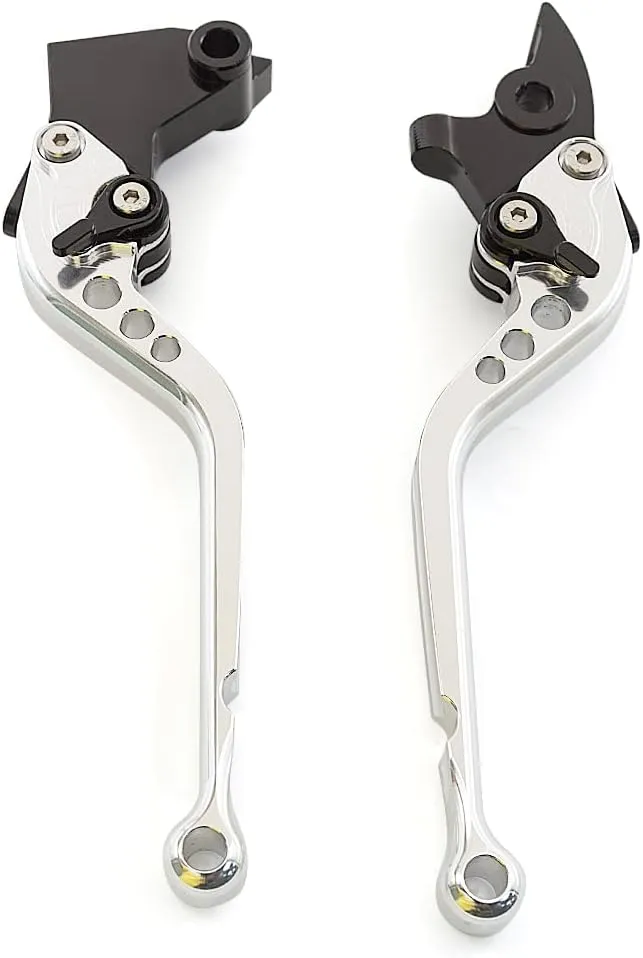 CNC Clutch Brake Levers Fit for RE Interceptor INT650 Continental GT 650 / Scram 411 2022-2023 / GT 535 2013-2018 Long Adjustable Silver