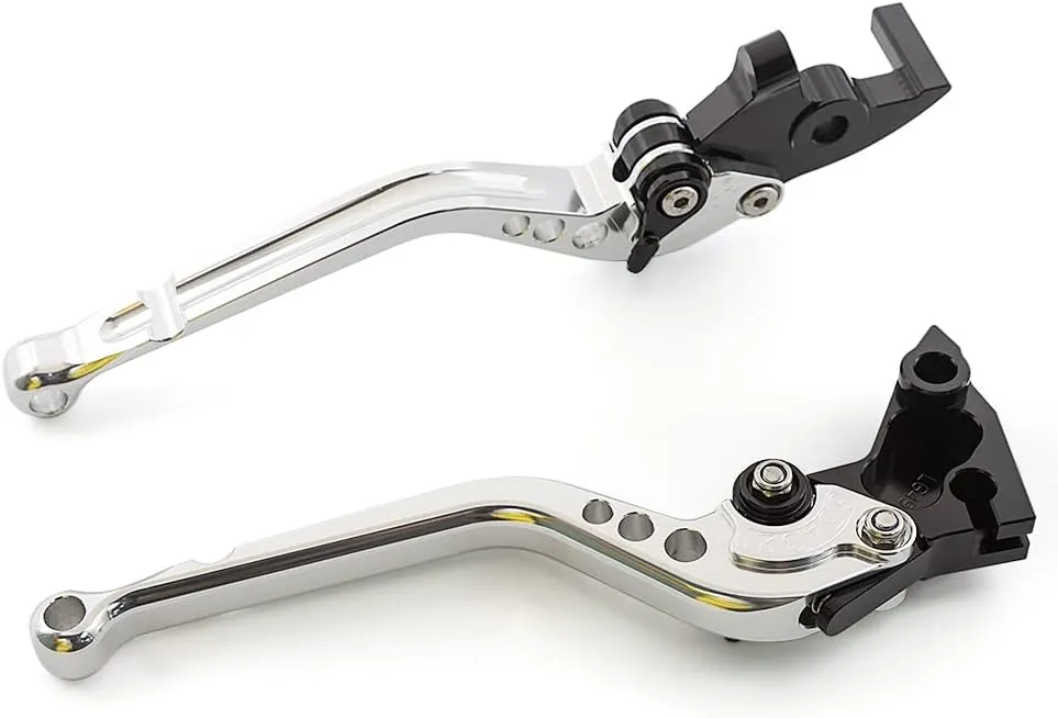 CNC Clutch Brake Levers Fit for RE Interceptor INT650 Continental GT 650 / Scram 411 2022-2023 / GT 535 2013-2018 Long Adjustable Silver