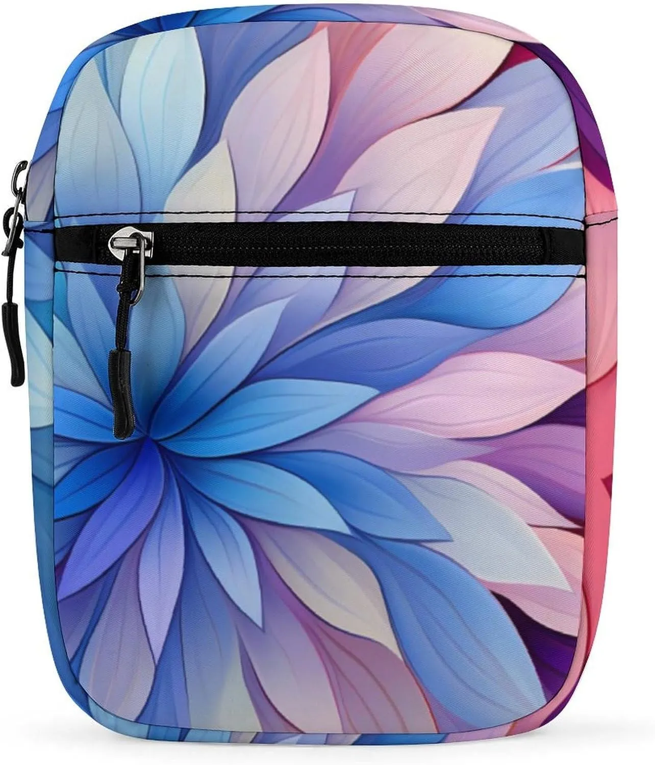 Colorful Flowers Petals Small Crossbody Bag Mini Shoulder Bag Purse Travel Passport Wallet Bag for Women Men