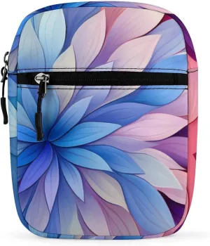 Colorful Flowers Petals Small Crossbody Bag Mini Shoulder Bag Purse Travel Passport Wallet Bag for Women Men