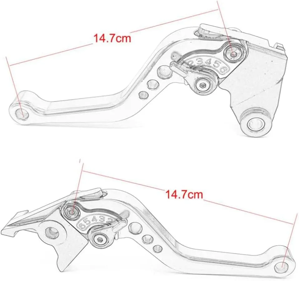 Compatible with CFMOTO Ibex 450 Ibex 800/ E/T/S Short Brake Lever Clutch Lever, CNC Aluminum Alloy Made (Gold)
