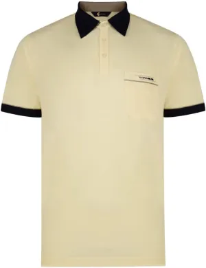 Contrasting Collar & Cuff Patterned Jersey Polo Shirt