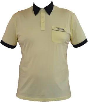 Contrasting Collar & Cuff Patterned Jersey Polo Shirt