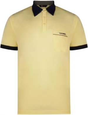 Contrasting Collar & Cuff Patterned Jersey Polo Shirt