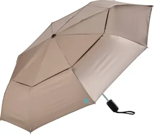 Coolibar UPF 50  42 Inch Sodalis Travel Umbrella - Sun Protective (One Size- Gold/Aqua Metallic)