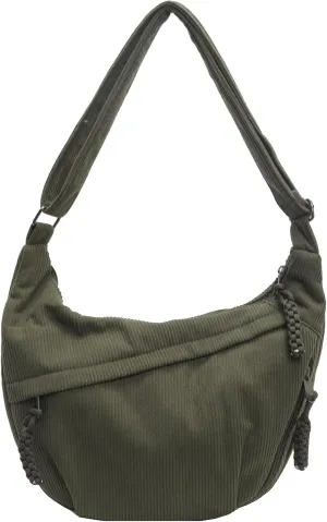 Corduroy Tote Bag for Women,Hobo Crossbody Bags for Women Unisex Shoulder Bag Cross Body Purses and Handbags