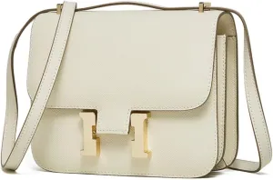 Cowhide Small Square Bag, One-shoulder Crossbody Bag