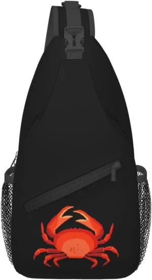 Crab Crossbody Bags For Women Men Chest Backpack Gym Shoulder Bag Travel Outdoor Sports Casual Crossbody Bags