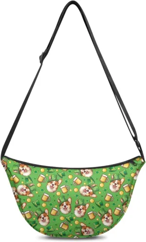 Crescent Shoulder Bags with Inside Pockets for Ladies Men Daily Use