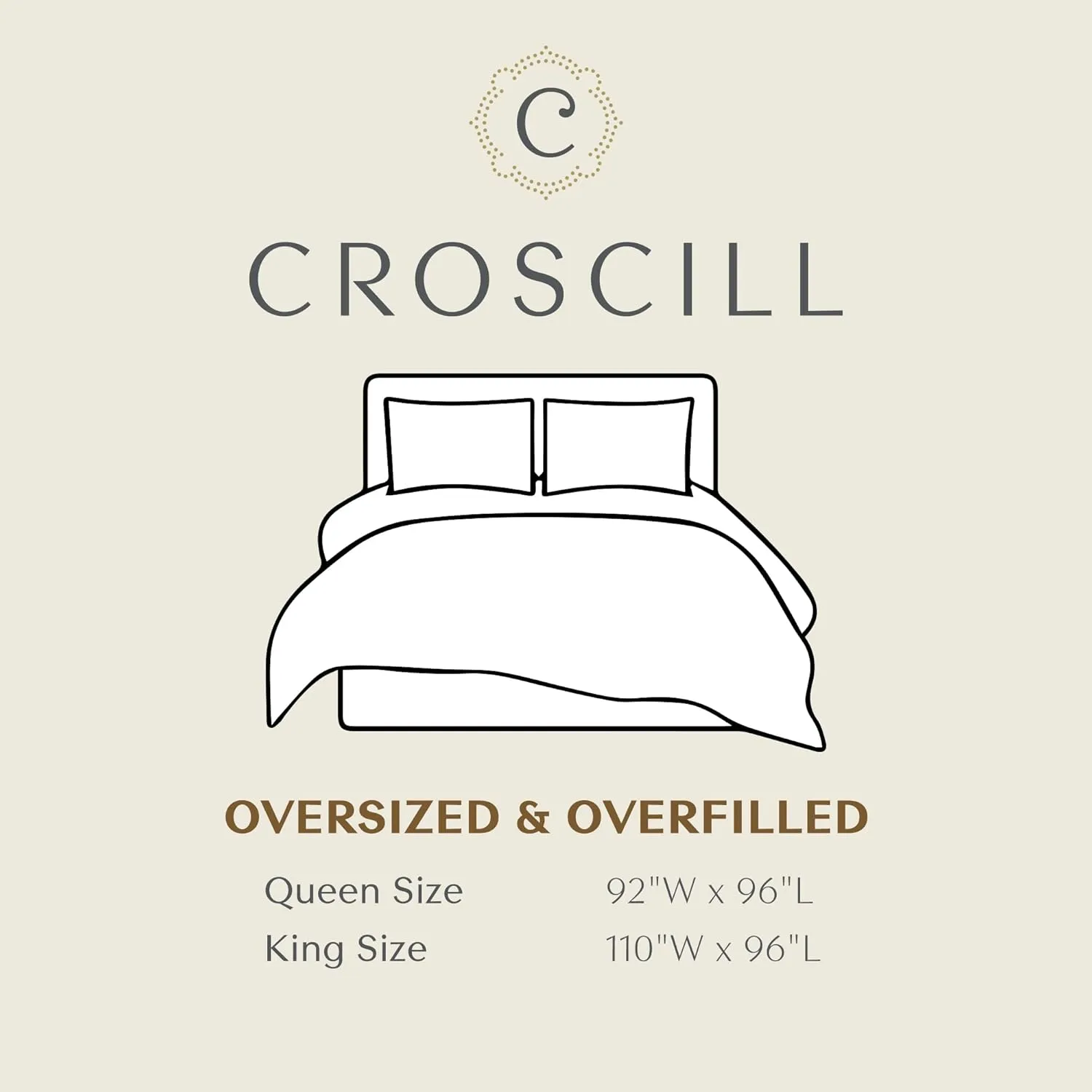 CROSCILL Quilt Set Casual Cord Quilting, Oversized Coverlet for Queen Size Bed, Grid-Patterned Texture, All Season, Lightweight & Soft Pre-Washed Cotton Coverlet Bedspread, Shams, Gema, Grey 3 Piece