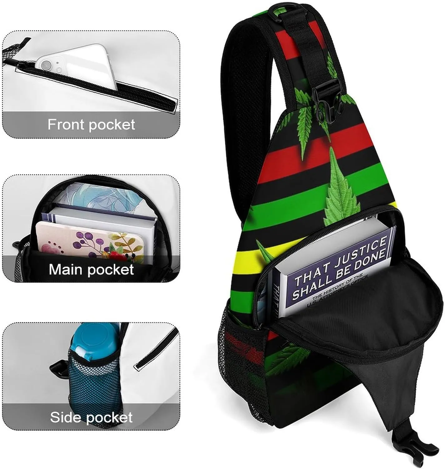 Crossbody Bag for Women Men Chest Bag Summer Parrot Pineapple Bird Sling Bag Crossbody Shoulder Bag Sling Backpack