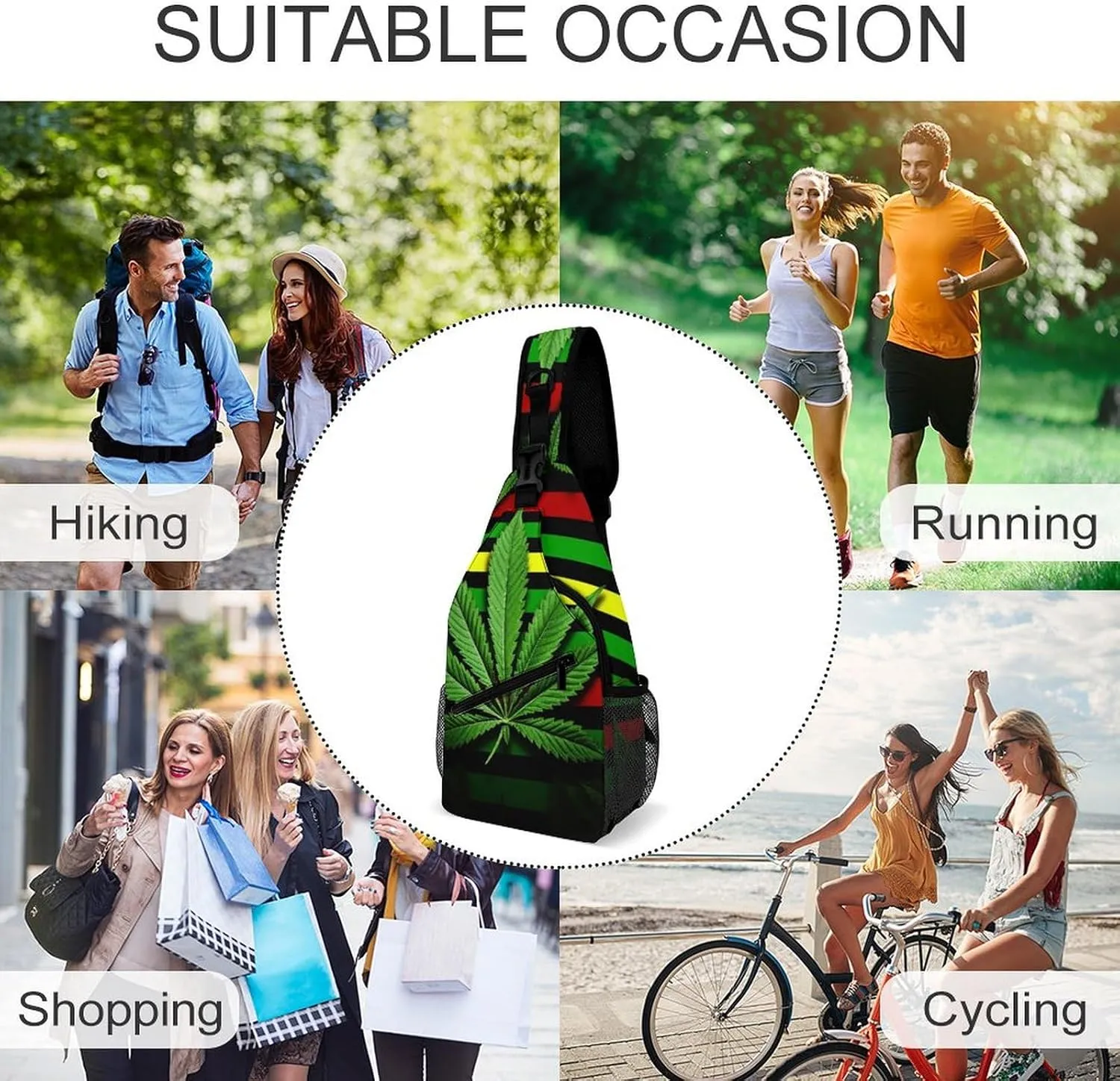 Crossbody Bag for Women Men Chest Bag Summer Parrot Pineapple Bird Sling Bag Crossbody Shoulder Bag Sling Backpack