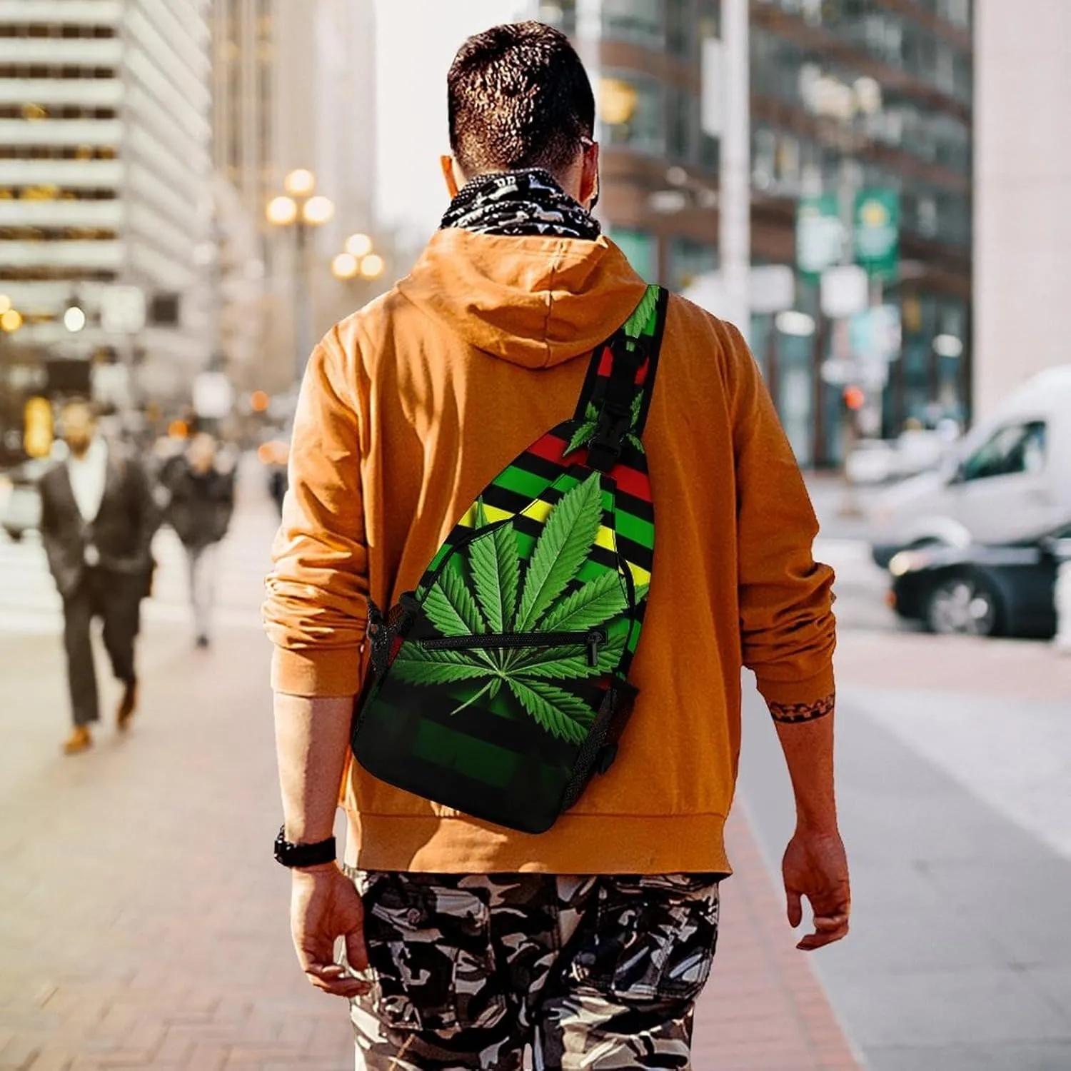 Crossbody Bag for Women Men Chest Bag Summer Parrot Pineapple Bird Sling Bag Crossbody Shoulder Bag Sling Backpack