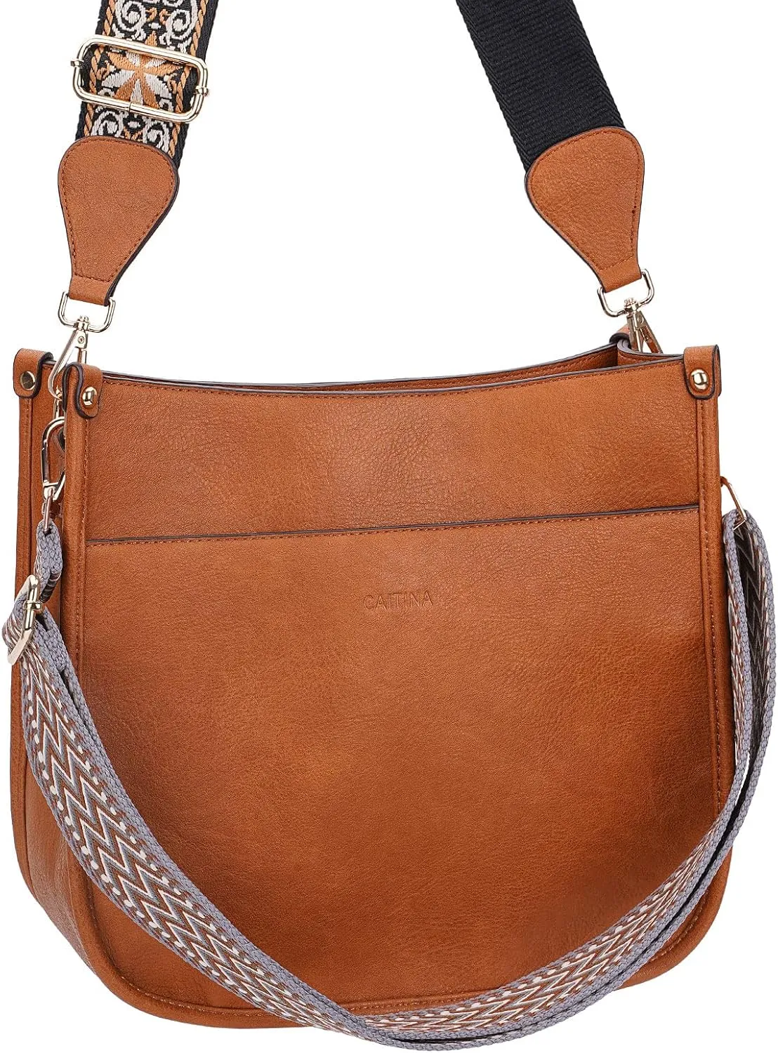 Crossbody Bag Women Vegan Leather Hobo Handbag Trendy Crossbody Shoulder Bag Purses For Women with 2 Adjustable Strap