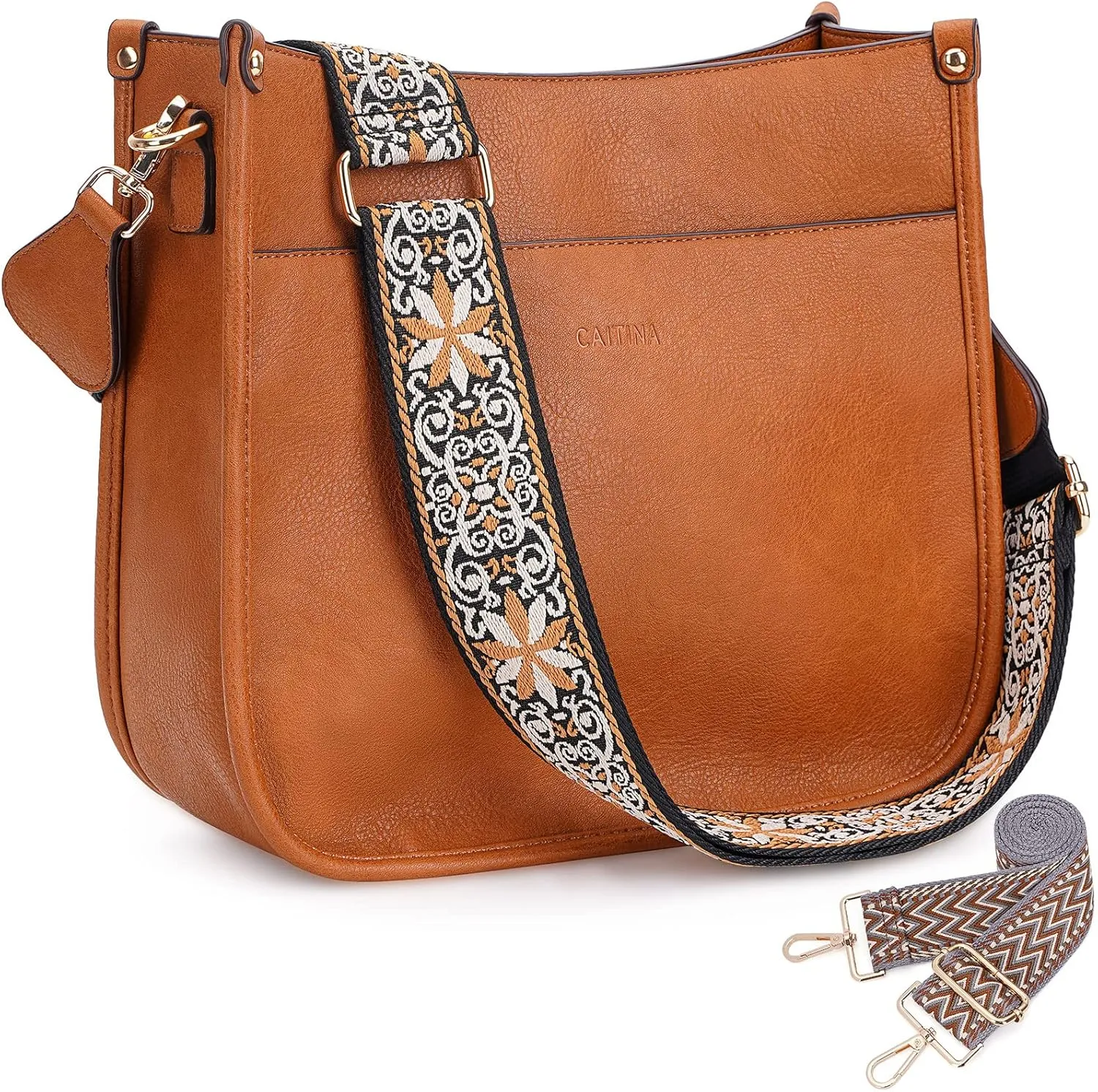 Crossbody Bag Women Vegan Leather Hobo Handbag Trendy Crossbody Shoulder Bag Purses For Women with 2 Adjustable Strap