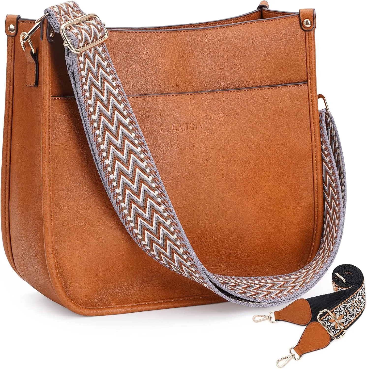 Crossbody Bag Women Vegan Leather Hobo Handbag Trendy Crossbody Shoulder Bag Purses For Women with 2 Adjustable Strap