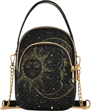 Crossbody Bags Crossbody Purse Chest Bag Golden Sun Moon Stars Boho for Women Trendy