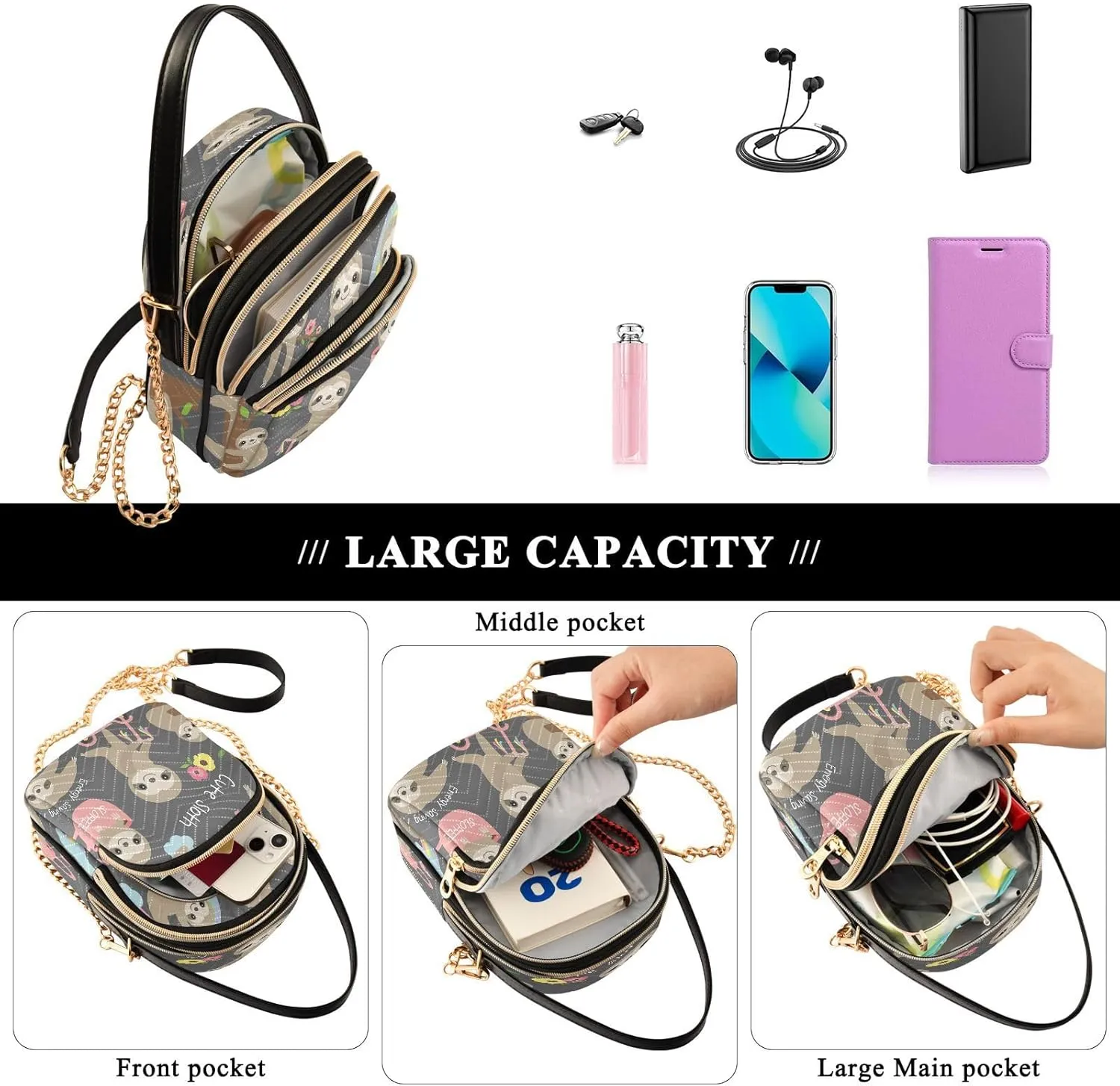 Crossbody Bags Crossbody Purse Chest Bag Indian Cute Owl for Women Trendy