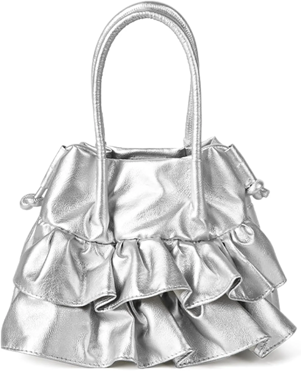 Crossbody Bags for Women, Pleated Soft Leather Tote Bag, Tote Bag Suitable for Vacation Travel Daily Matching(Silver)