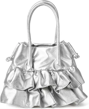 Crossbody Bags for Women, Pleated Soft Leather Tote Bag, Tote Bag Suitable for Vacation Travel Daily Matching(Silver)