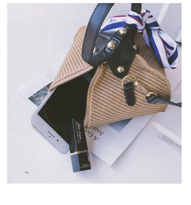 Crossbody Rattan Straw Bag