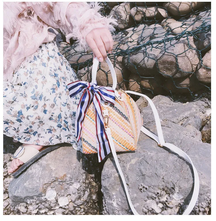 Crossbody Rattan Straw Bag
