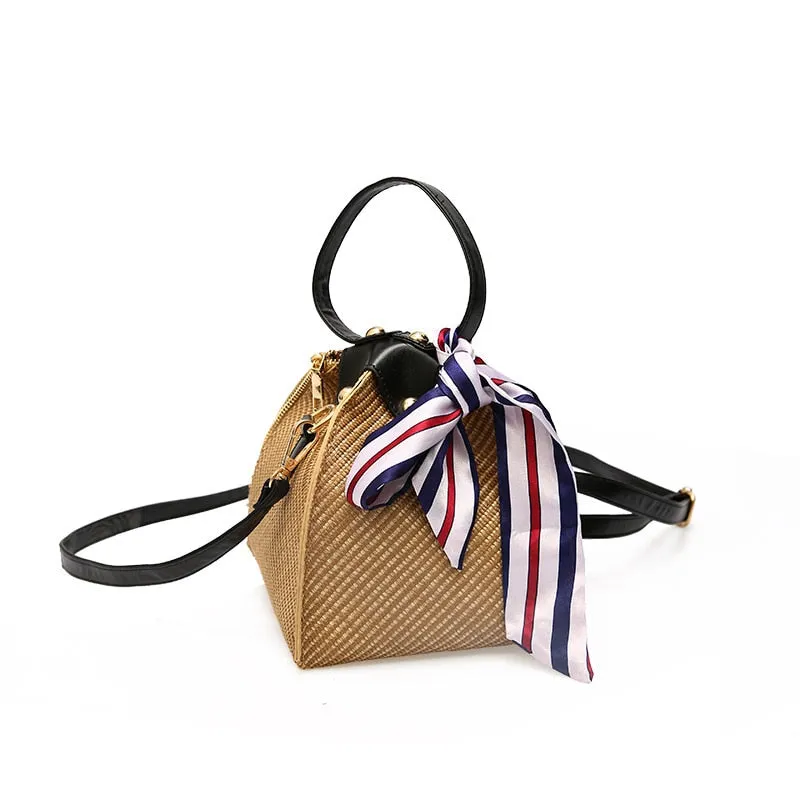 Crossbody Rattan Straw Bag