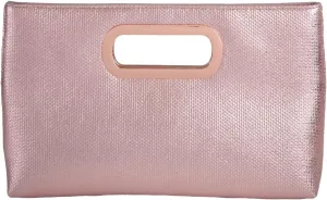 Crushed Metallic Top Handle Clutch