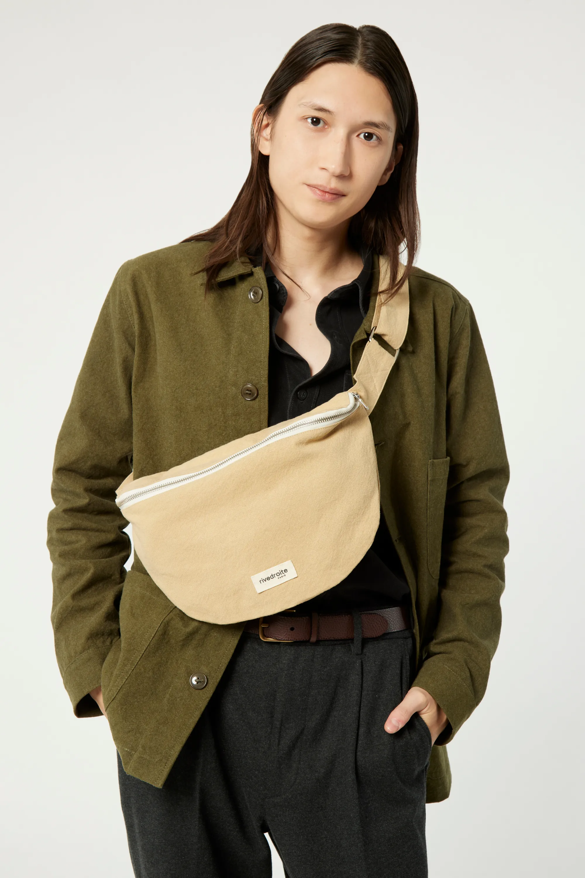 Custine XL the waist bag - Recycled cotton Beige
