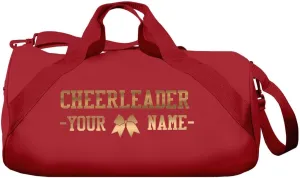 Custom Golden Metallic Cheer Bag: Barrel Duffel Bag