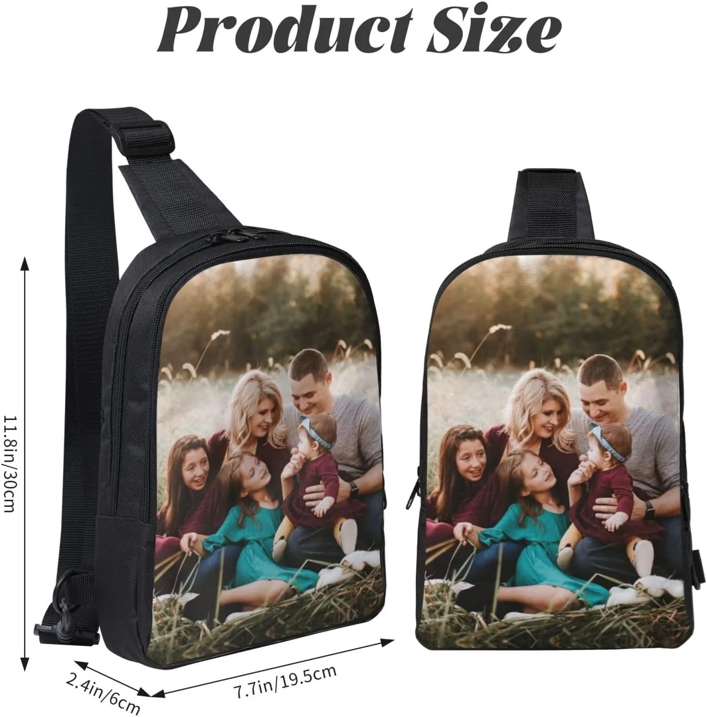 Custom Sling Bag Add Your Personalized Photo Text Logo Crossbody Sling Backpack Portable Chest Bag for Men Outdoor Travel (Style1)