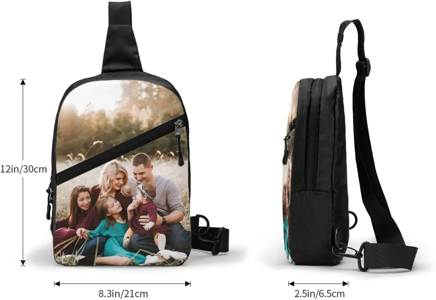 Custom Sling Bag Add Your Personalized Photo Text Logo Crossbody Sling Backpack Portable Chest Bag for Men Outdoor Travel (Style2)