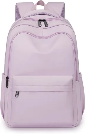Cute Aesthetic Backpack for School Supplies, College Students, Laptop Bag, Large Capacity, Bookbags, Travel, Lightweight, Casual, Middle School Bag, Purple