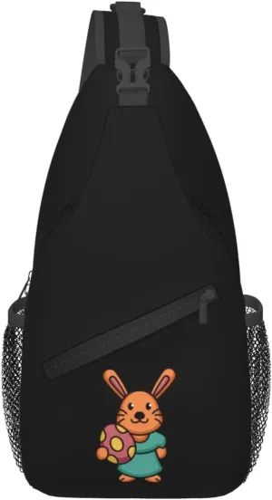 Cute Bunny Rabbits Crossbody Bags For Women Men Chest Backpack Gym Shoulder Bag Travel Outdoor Sports Casual Crossbody Bags