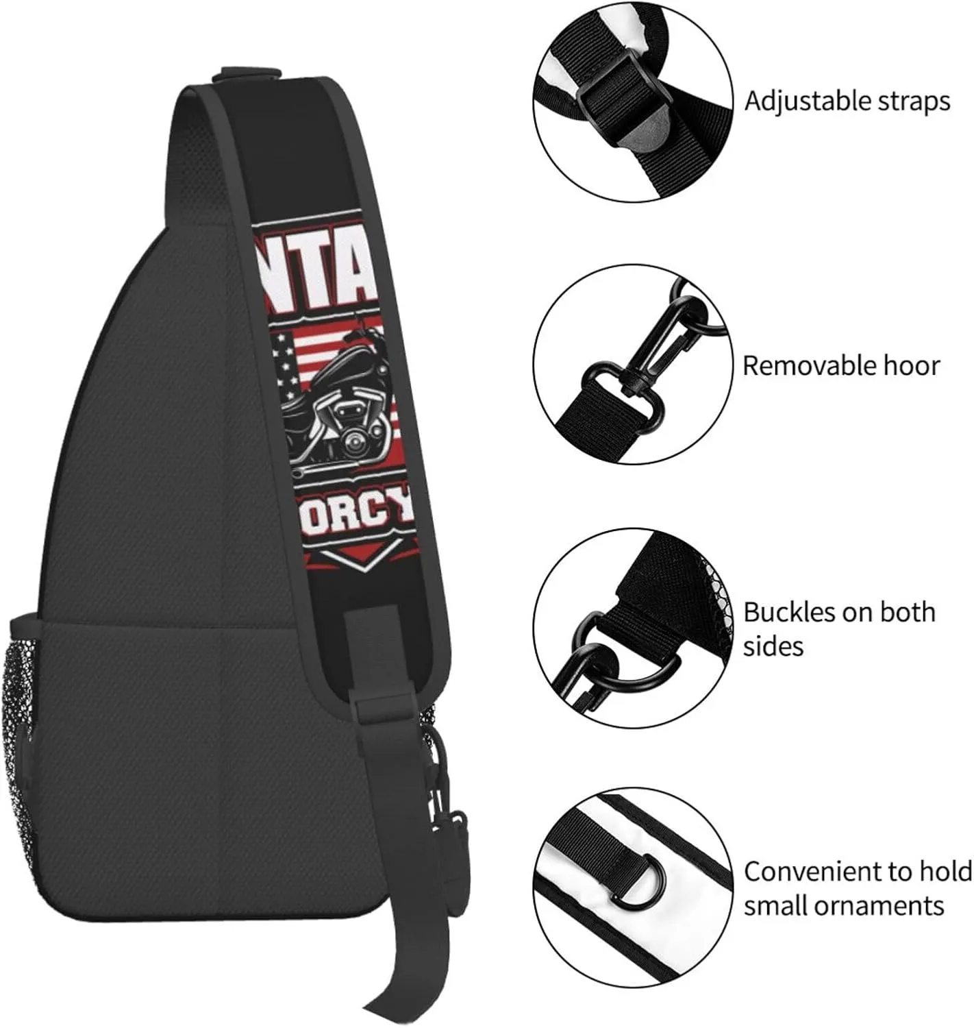 Cute Moto Mom Motocross Mother Racing Dirt Bike Sling Bag Crossbody Bag Casual Chest Bags Travel Shoulder Backpack