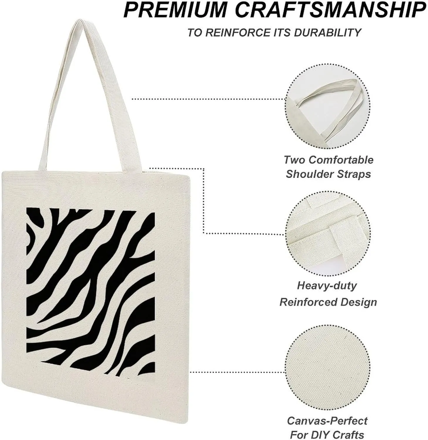 Cute Print Canvas Lightweight Tote Bags Casual Handbags Reusable Grocery Shopping Bag 13.4x15.8in