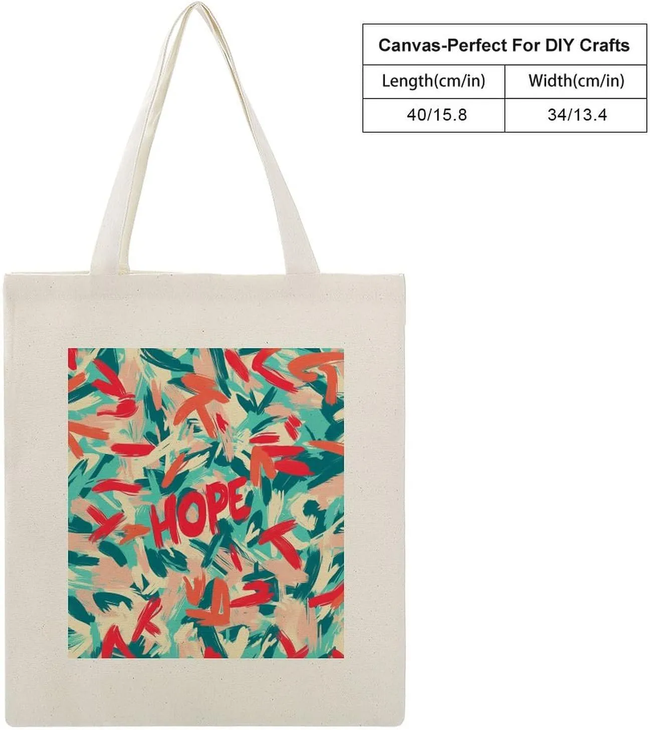 Cute Print Canvas Lightweight Tote Bags Casual Handbags Reusable Grocery Shopping Bag 13.4x15.8in