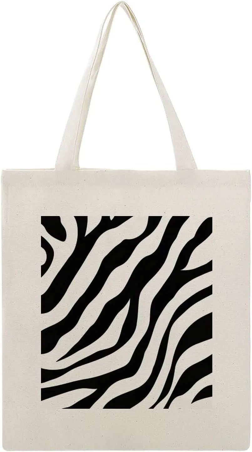 Cute Print Canvas Lightweight Tote Bags Casual Handbags Reusable Grocery Shopping Bag 13.4x15.8in