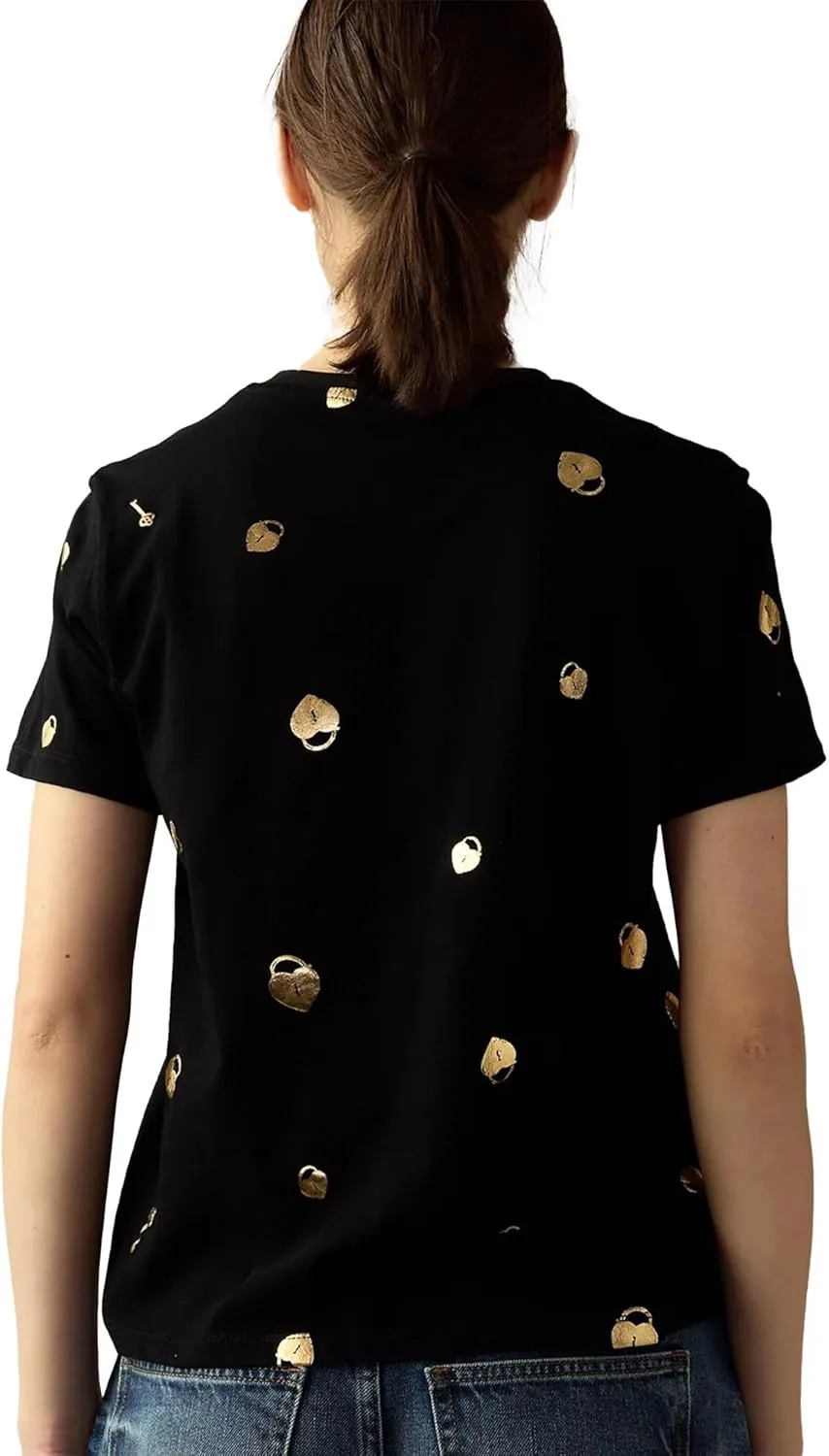 Cynthia Rowley Lock & Key Metallic Tee