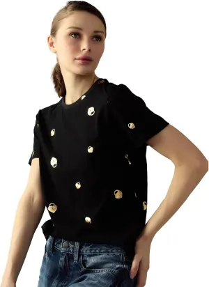 Cynthia Rowley Lock & Key Metallic Tee